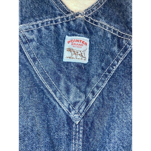 Vintage Mens Jean Denim Bib Overalls Pointer Brand Sz 36 Short Made in USA - Picture 10 of 15